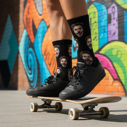 Custom The "Manic Smile" Clown Crew Socks G9W168