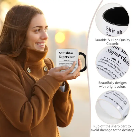Shit Show Supervisor Mug - Funny Definition Coffee Cup | Perfect Sarcastic Gift for Boss, Manager, and Coworkers G9W168